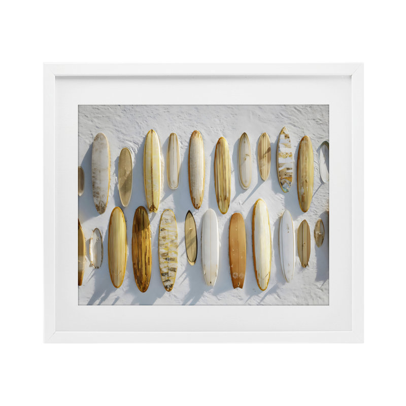 Collection Vintage Surfboard, reproduction encadrée sous verre, design par Franklyn Gregory, 13 x 16