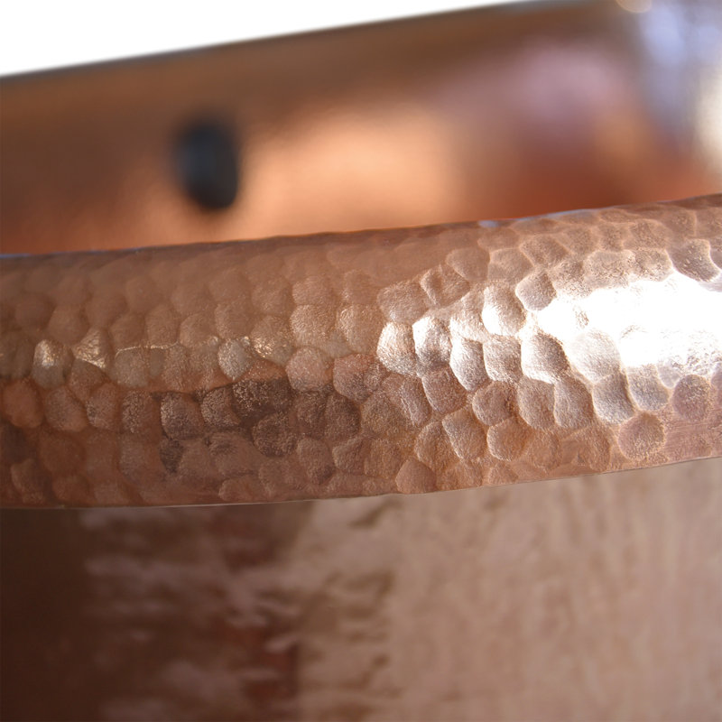 Santorini 66" x 32.5" Freestanding Soaking Copper Bathtub, Polished Copper