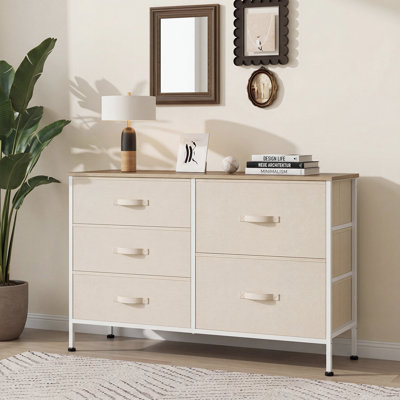 Commode à 5 tiroirs l 39,4 po avec commode en bois Chaseburg