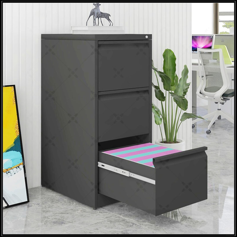 3 Drawer File Cabinet With Lock Metal Vertical File Storage Cabinet Office Home Steel Vertical File Cabinet For A4 Legal/Letter Size Narrow File Cabinet Locked