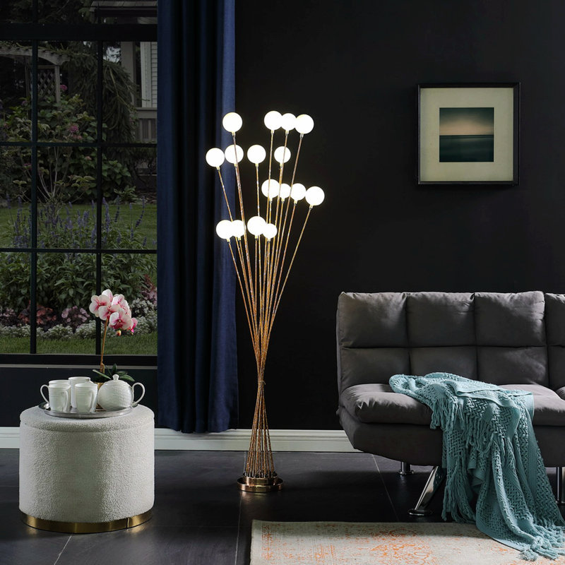 Macomb 61.5'' Novelty Floor Lamp, Gold