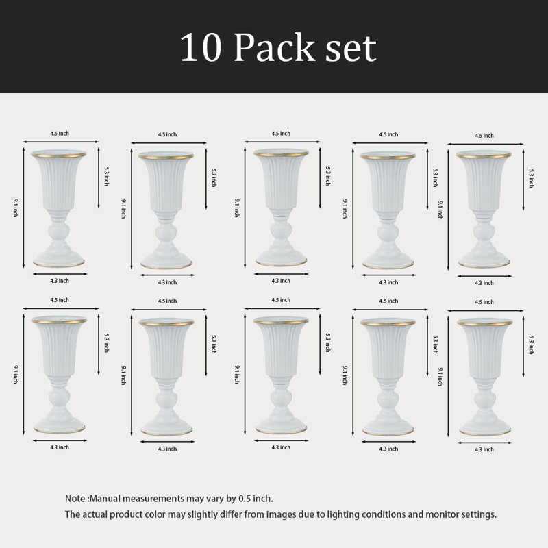 Vase en métal, vase décoratif élégant, 10 pièces