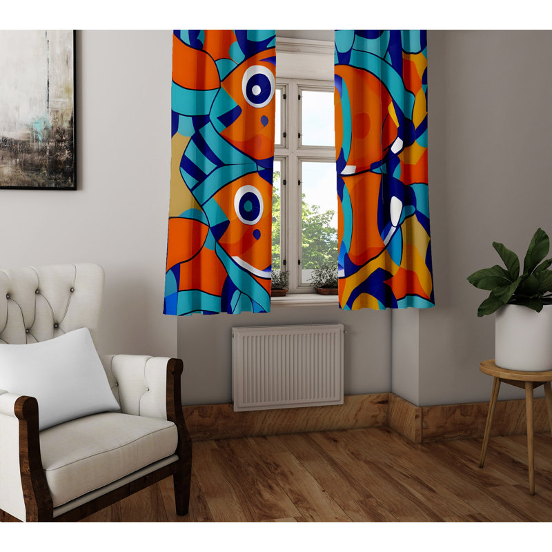 Rideau en polyester Estrellas, L 20 po x L 52 po
