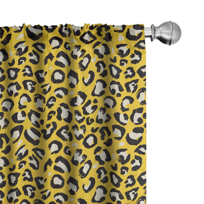 Leopard Print Semi-Sheer Rod Pocket Sliding Panel, 28" x 95"