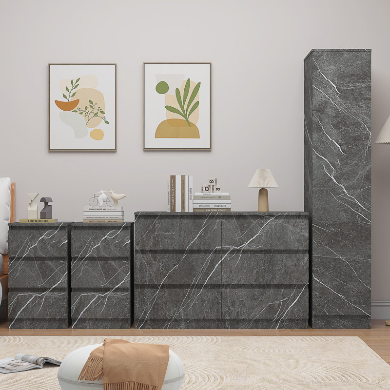 Deraz Piece Bedroom Set, Grey
