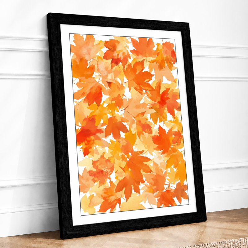 Falling Autumn Leaves Botanical - Print, A4 - 29.7 x 21.0 cm, Black