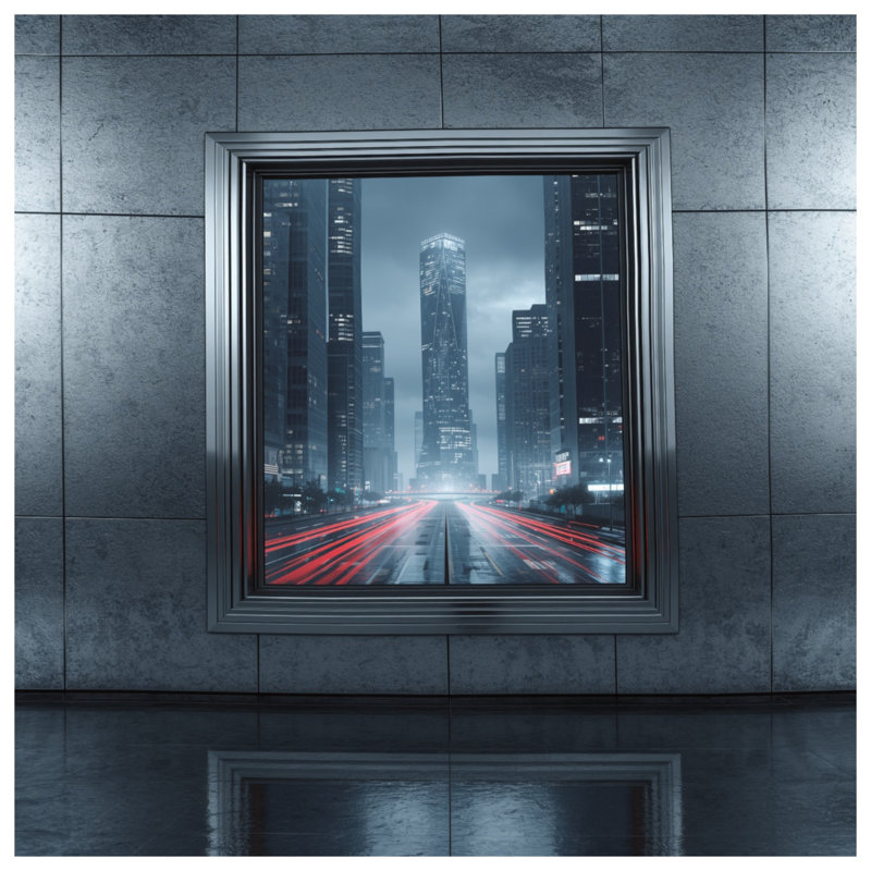 Photographie de paysage urbain encadrée, coussins décoratifs à double face, 26 x 26 pouces