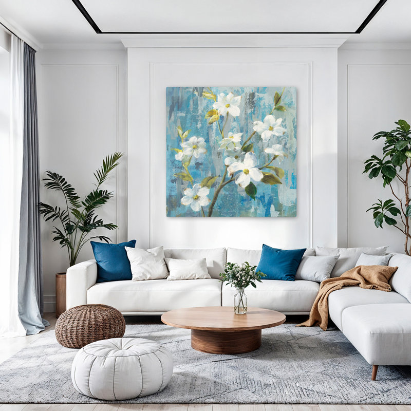 Graceful Magnolia I, art floral contemporain, H 48 po x l 48 po