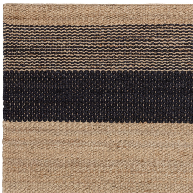 Desaree Hand Woven Flatweave Beige/Black Area Rug, Rectangle 160 x 230cm