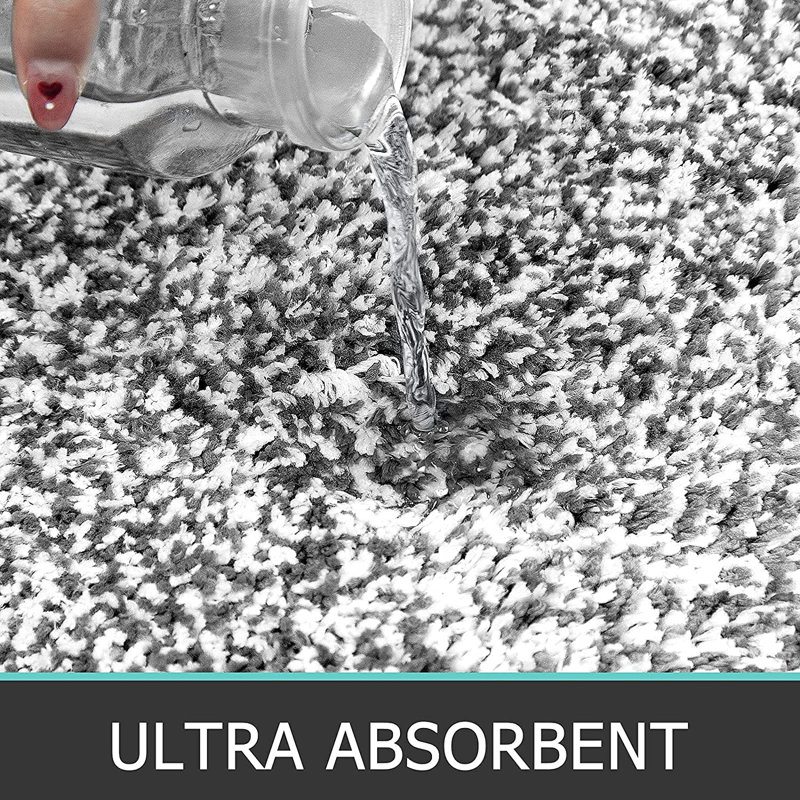 Ultra Soft 3-Piece Set Rectangle Bath Rug, Dark Grey