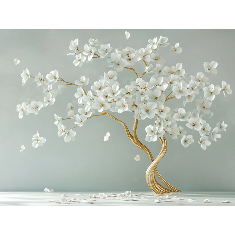 «Serenity in Bloom», art mural sur toile à motif floral 3D
