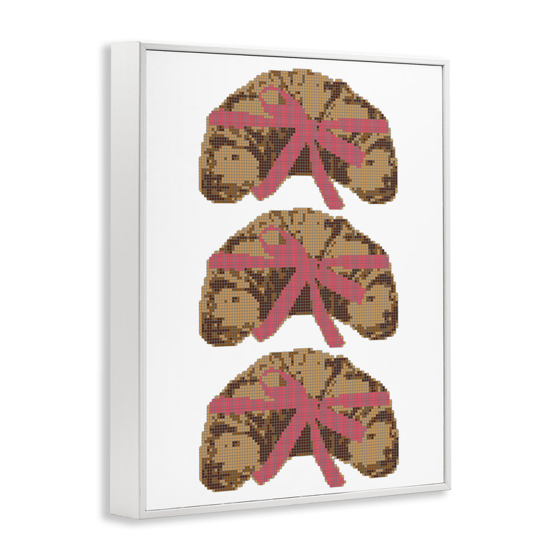 Trio de rubans croissants, estampe numérique, design par Lil 'Rue, 20 x 16, Coastal White Giclee Framed