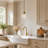 Meya 1 - Light Dimmable Single Drum Pendant with Raindrop Glass