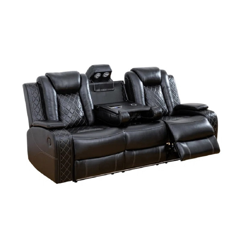  Canapé inclinable électrique en cuir avec éclairage de lecture 83,5 po Keyia
