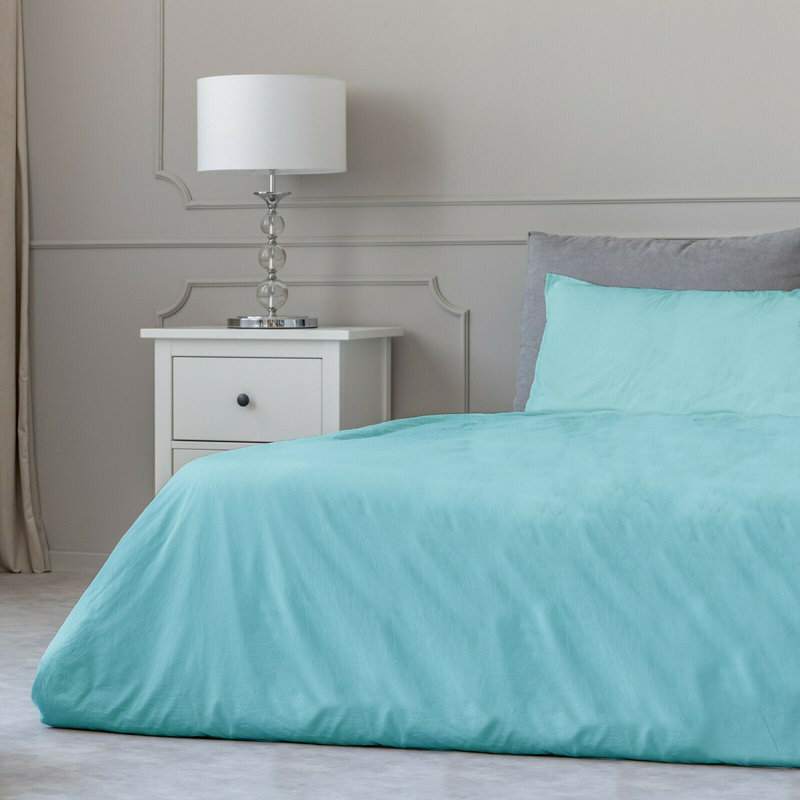 Ensemble de draps en micro-fibre, Turquoise, Ensemble de draps pour lit double + un drap-housse