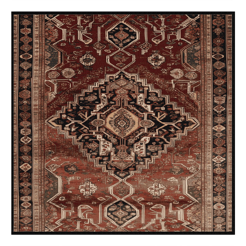 Tapis brun lavable à la machine, Carré 7 pi