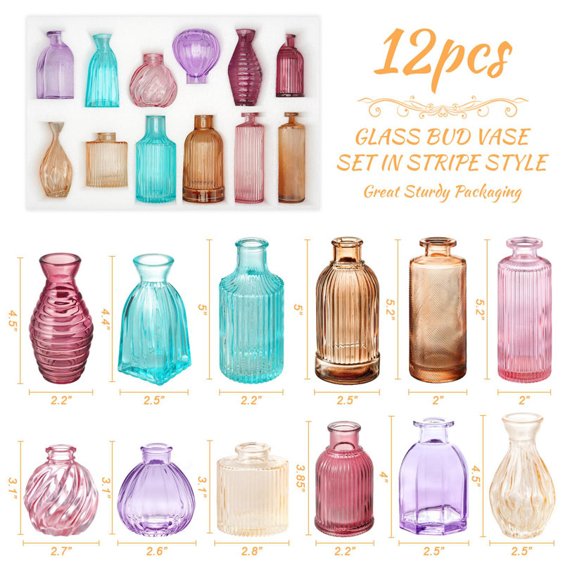 Ensemble de 12 vases Bud, Série couleur