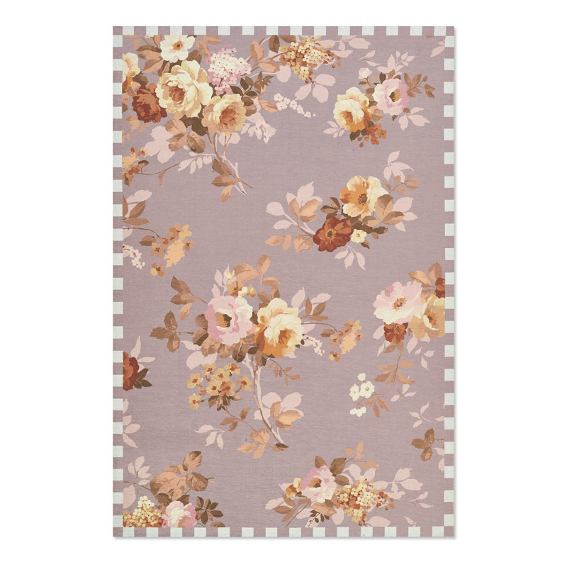 Tapis lavable Wild Rose, Taupe, Rectangle 5 pi x 7 pi 6 po