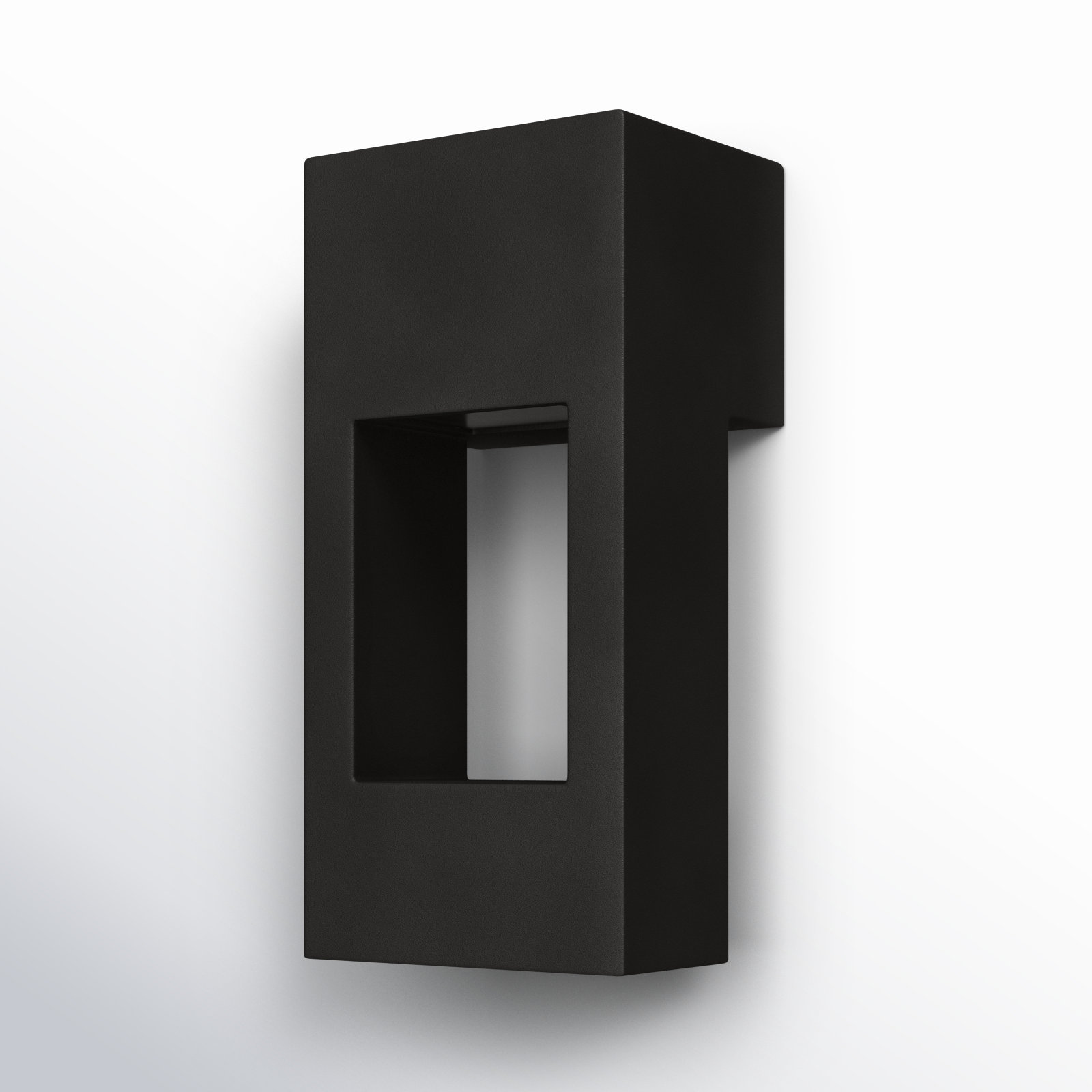 Blandburg Rectangle Outdoor LED Wall Light, Black, 12" H x 5.75" W x 5.75" D