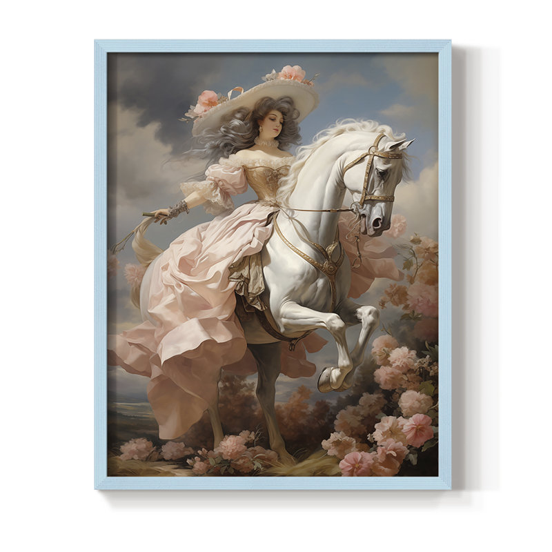 Reproduction encadrée WOMEN Series CMLX - bois massif, H 11 po x l 9 po, Bleu