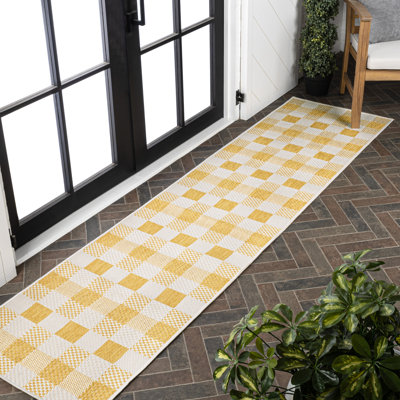 Tapis jaune / crème Drora