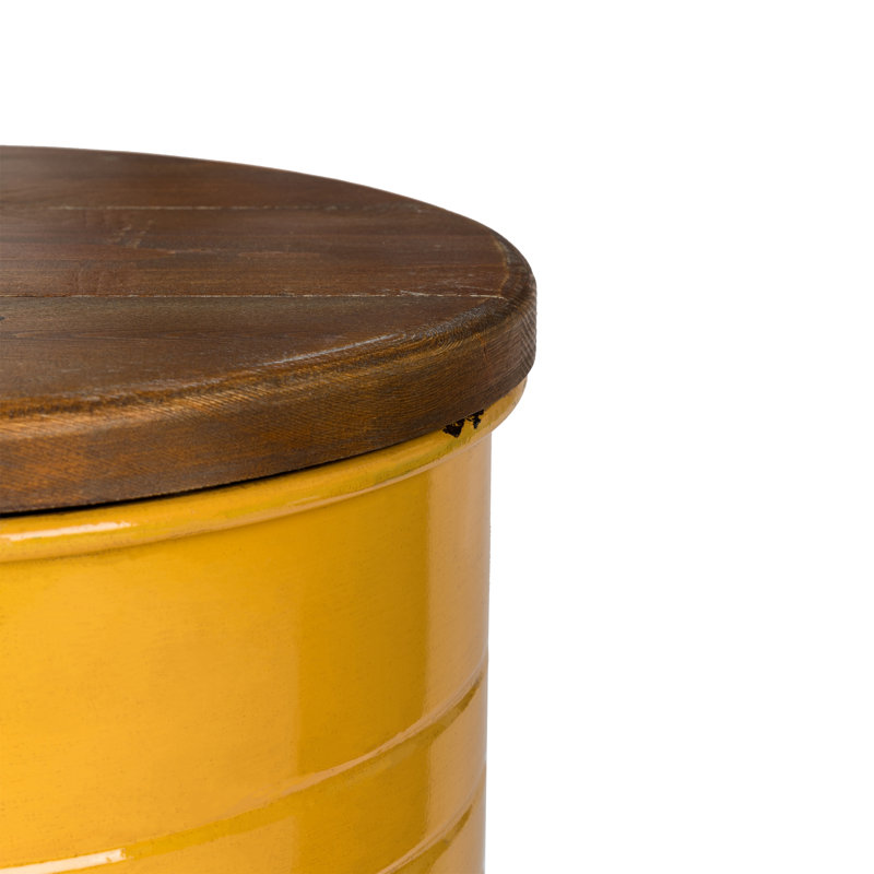 Nicky Solid Wood Top Nesting Tables, Yellow