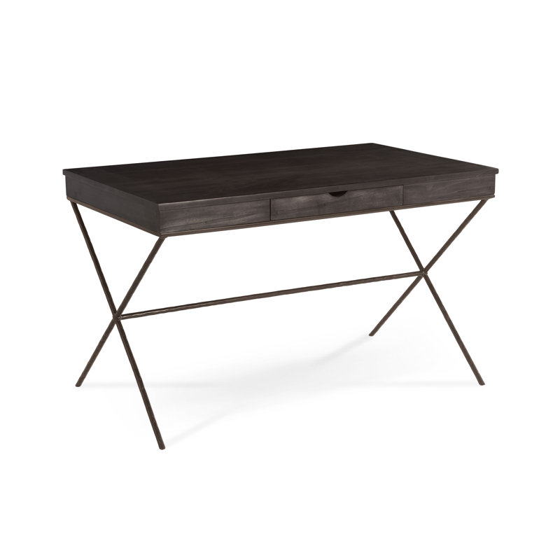 Bureau debout en bois massif Abbott, Marron antique, Corbeau