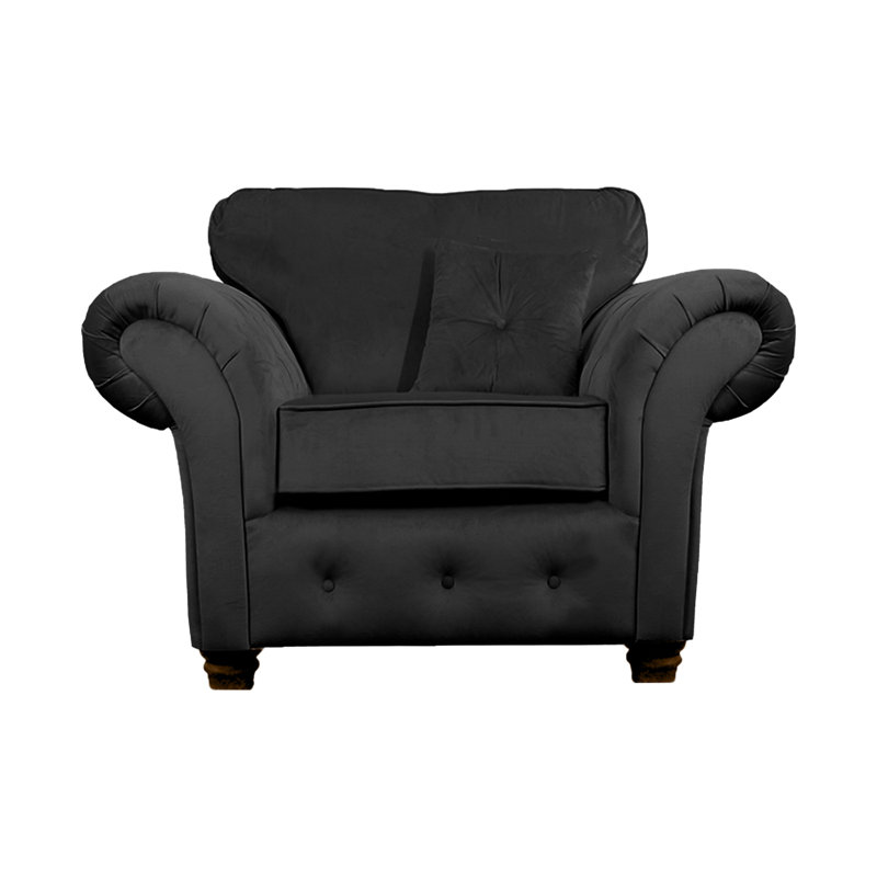 Lila Velvet Chesterfield Chair, Black