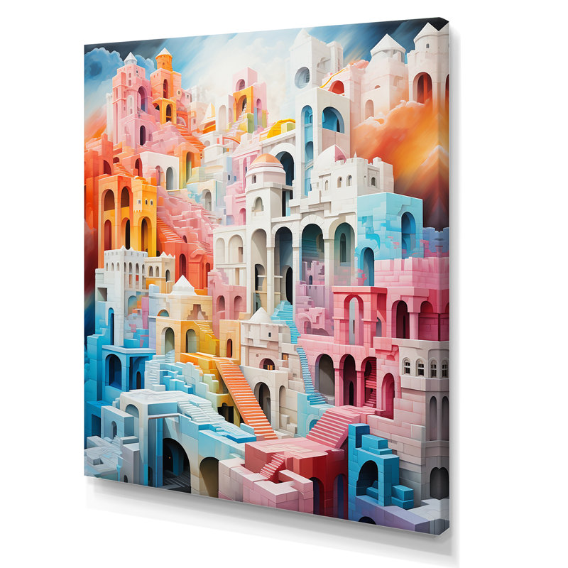 Minimalisme des forteresses II sur toile, H 40 po x l 30 po x P 1,5 po, Toile tendue