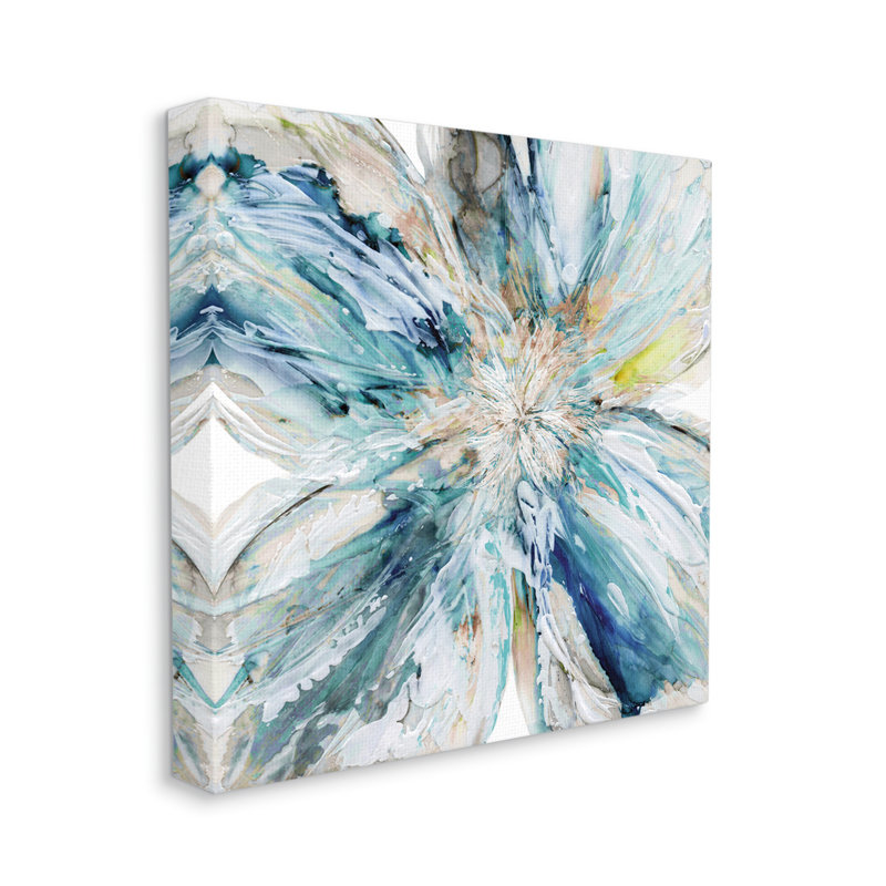«Blossom Burst Abstract Flower» par Carol Robinson - peinture sur toile tendue, H 24 po x l 24 po x P 1,5 po