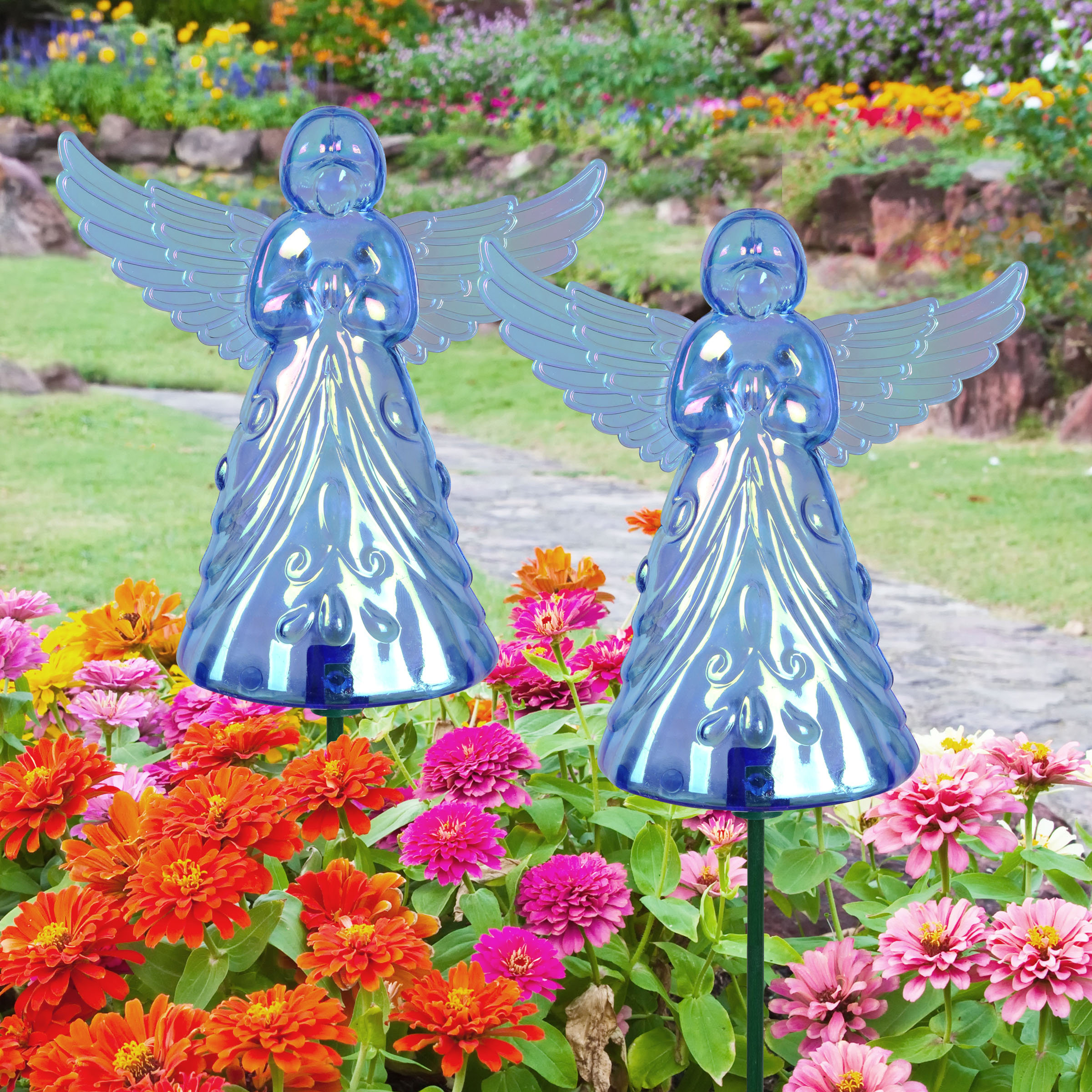 Exhart 2 Piece Angel WindyWing Garden Stakes, 4.5 by 30 Inches ...