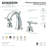 Kingston Brass Milano Two-Handle 3-Hole Deck Mount Widespread Bathroom Faucet with Brass Pop-Up Drain-11176939
