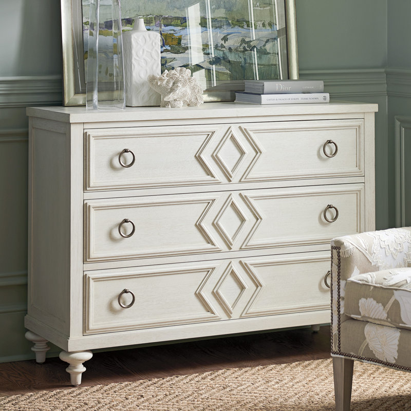 Malibu 55.25'' W 3 - Drawer Dresser, White Sand