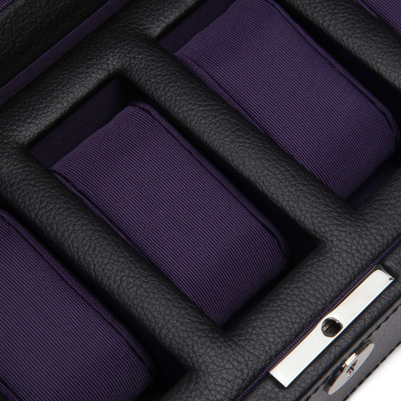 Windsor 5 Piece Watch Box, Black/Purple