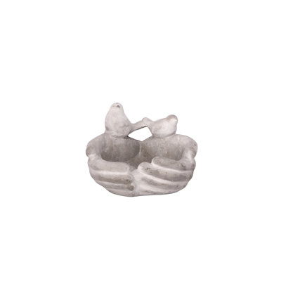 Cement Bird Feeder Grey..6.50"x6.00"x4.75"H