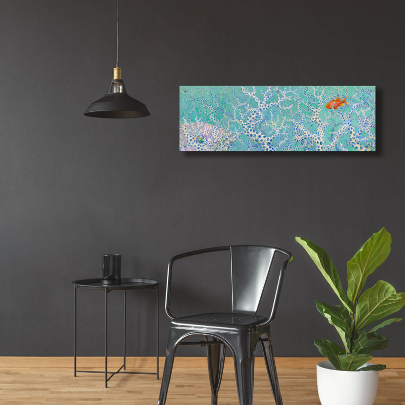 Beachcrest Home ™ «Coralation» par Tim Marsh, art mural en verre acrylique, H 16 po x l 48 po
