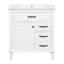 30-Inch Modern Bathroom Storage Vanity With Sink, Solid Wood Frame Cabinet With Zinc Alloy Hardware And Flip Storage Drawer, 2 Colors-430924534