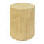 Table d'appoint cylindrique avec texture semblable au bois, design rétro pour intérieurs rustiques et modernes, durable et multifonctionnelle.