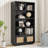 Boho Bookcase With Rattan Doors, 5 Tier Bookshelf-11763968