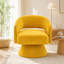 Fauteuil demi-tonneau pivotant moderne et élégant avec velours rembourré, chaises d'appoint rondes pour divers espaces intérieurs