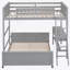 Lit double superposé au dessus d'un lit double avec bureau, gris (ANCIEN SKU: LT001006AAE)-1414277704