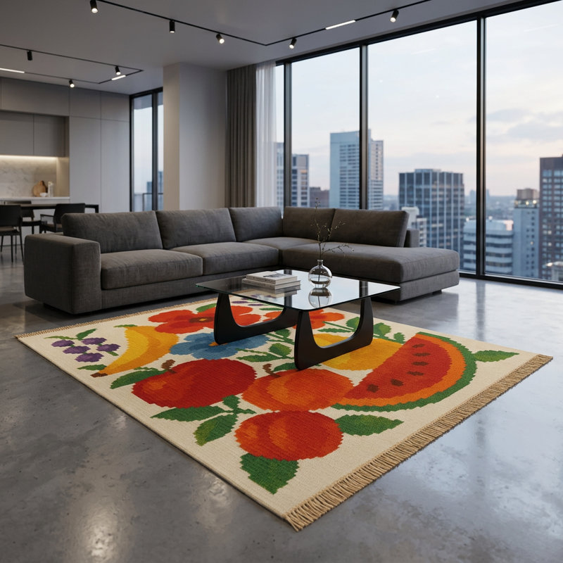 Tapis 5 pi x 8 pi Folk Art Harvest