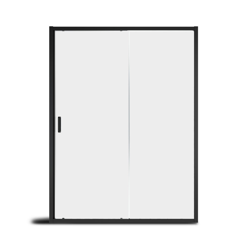 48" W x 72" H Single Sliding Framed Shower Door, Black