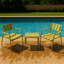 Ensemble de 2 chaises individuelles + table basse, jaune, mobilier multifonctionnel intérieur/extérieur, polypropylène, antirouille, imperméable, patins antidérapants, design ergonomique, support robuste, configuration 5 places, style minimaliste