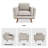 Chenille Armchair With Solid Wood Legs-2136371746