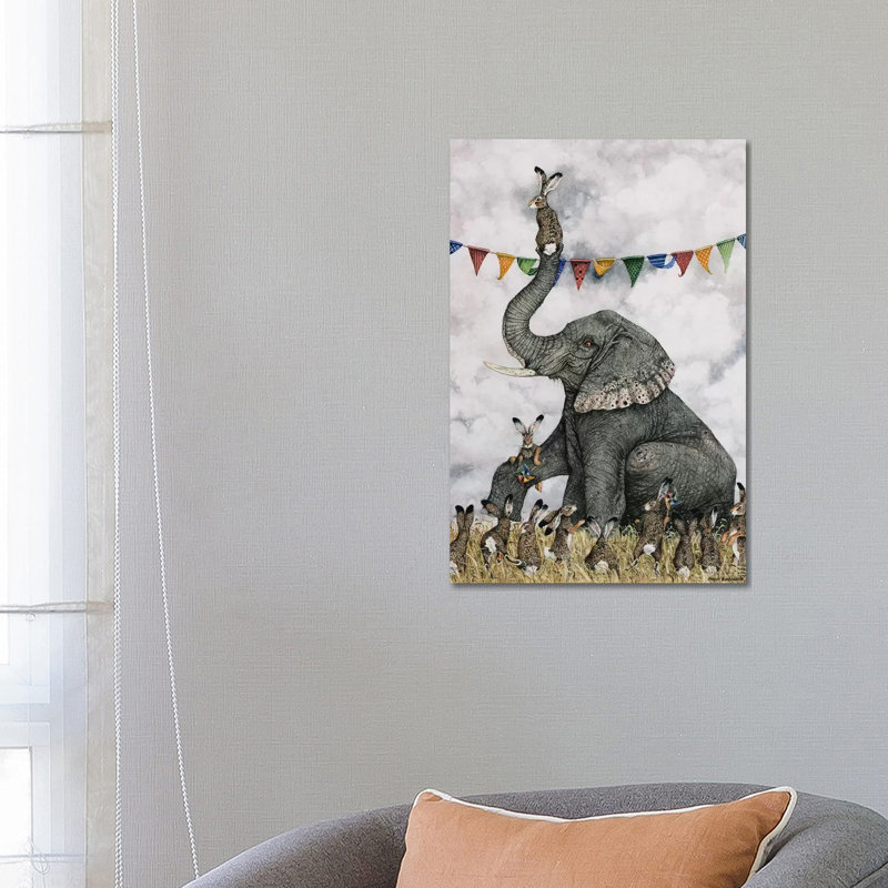 « Rorys Side gig » par Maggie Vandewalle-reproduction d’art, H 26 po x l 18 po x 1,5 po, Toile tendue, Pas de tapis