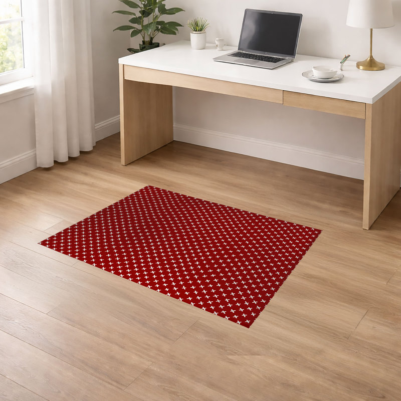 Tapis de bureau léger Criss Cross, L 36 po x P 24 po, Rouge canneberge