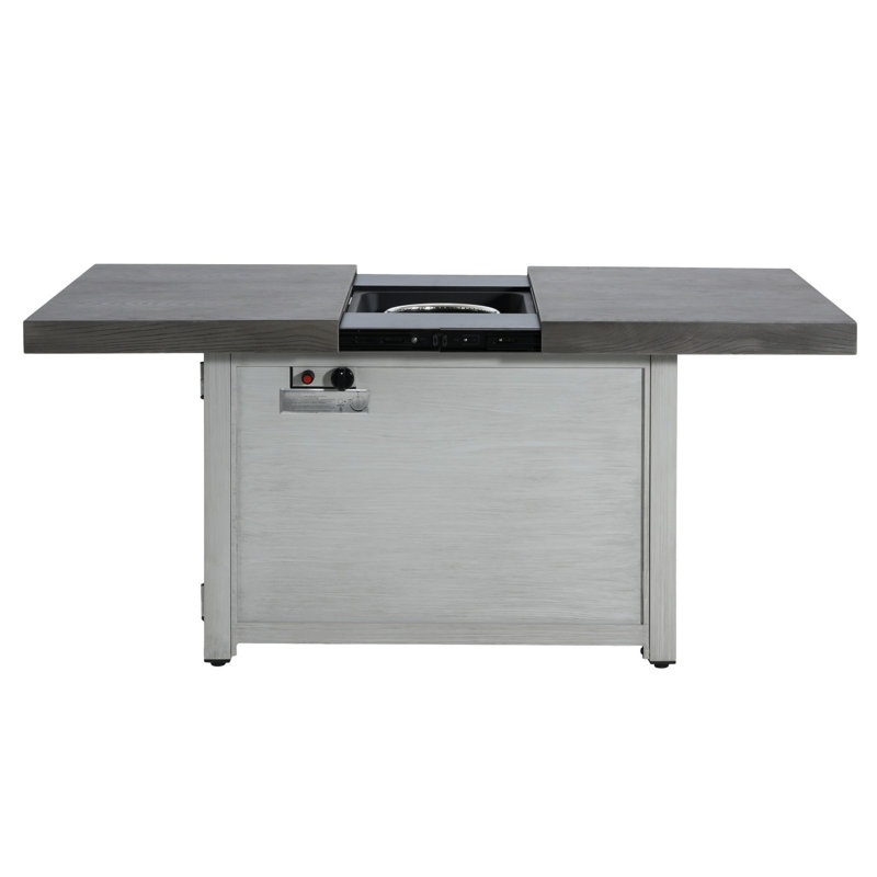Table de foyer extensible rectangulaire en alliage d'aluminium, 50 000 BTU