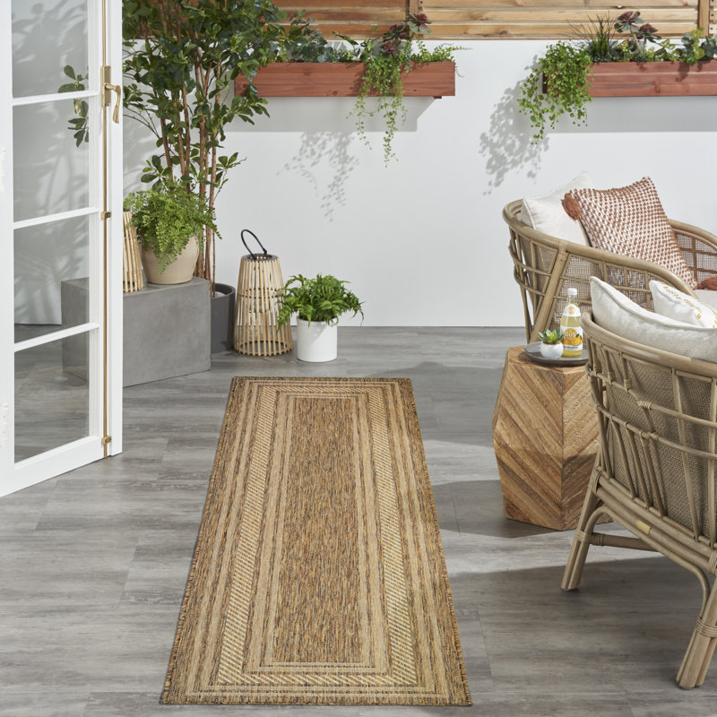 Horizon Indoor/Outdoor Modern Rug, Runner 2'2" x 8', Natural