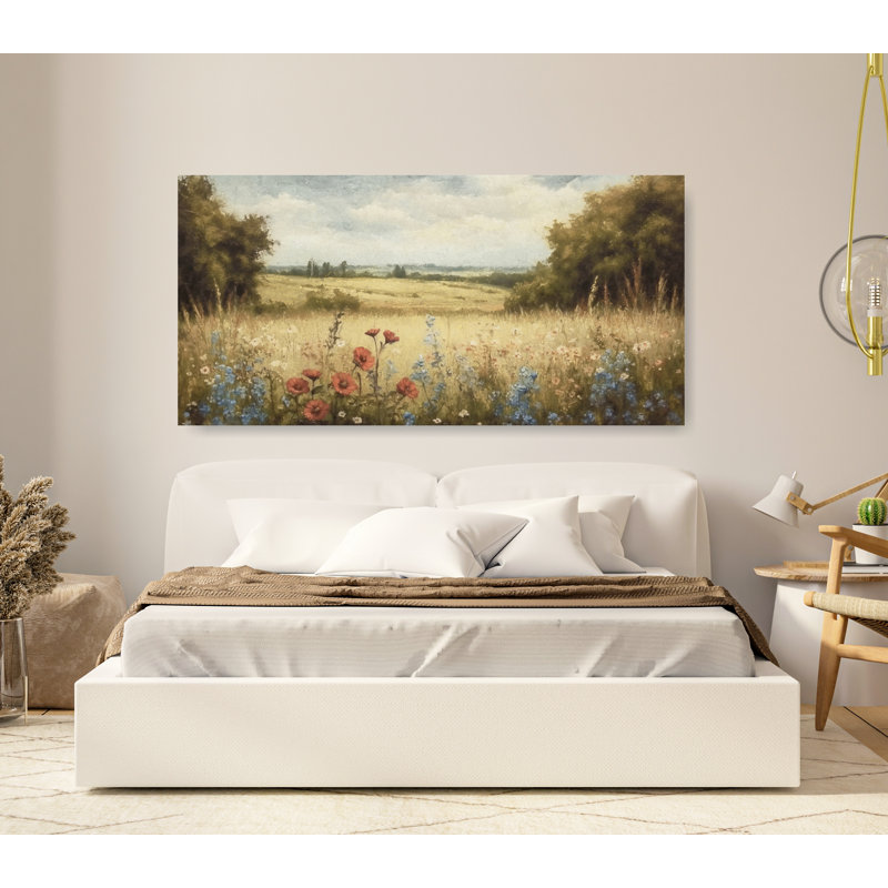 Art mural rétro sur toile tendue, H 20 po x l 40 po x P 1,5 po